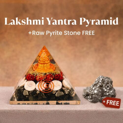 Lakshmi Pyramid Yantra + Raw Pyrite Stone FREE!