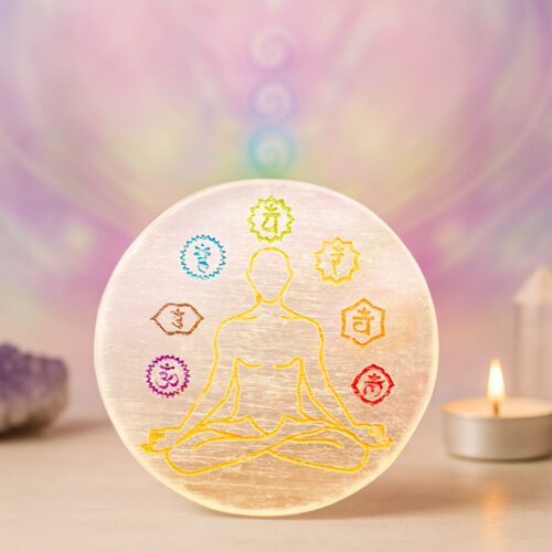 7 Chakra Selenite Plate