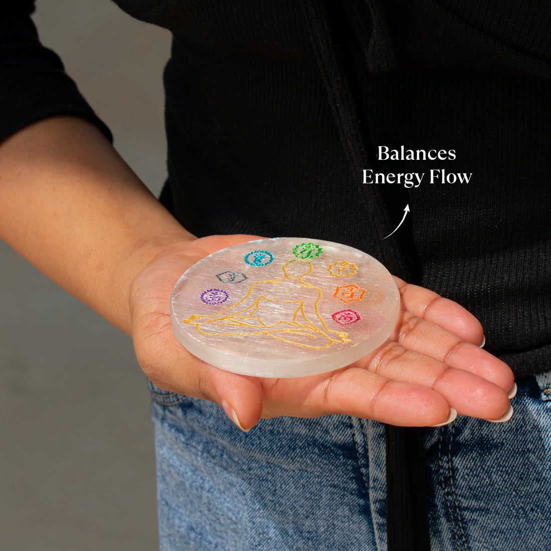 7 Chakra Selenite Plate - Image 3
