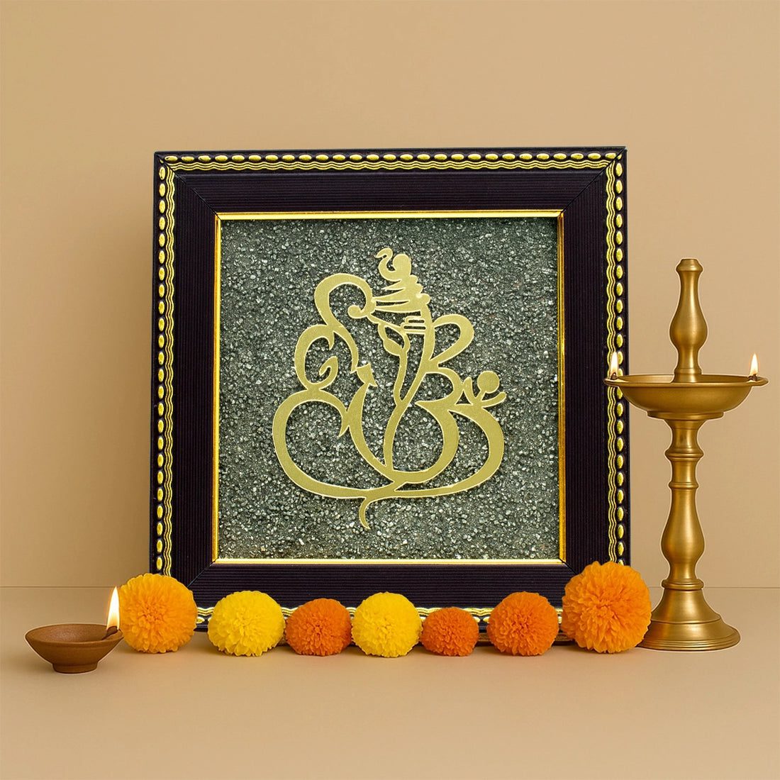 Pyrite Dust Ganesh Frame