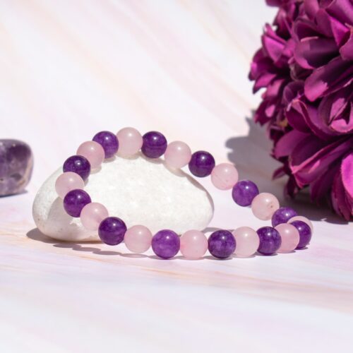 Love Bracelet - Rose quartz and Amethyst